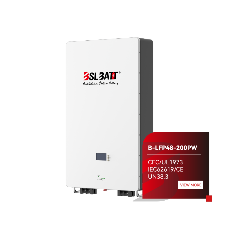 ថ្ម 10kWh 48V 200Ah Deep Cycle LiFePo4 Powerwall សម្រាប់ Home Solar Storage System UL1973