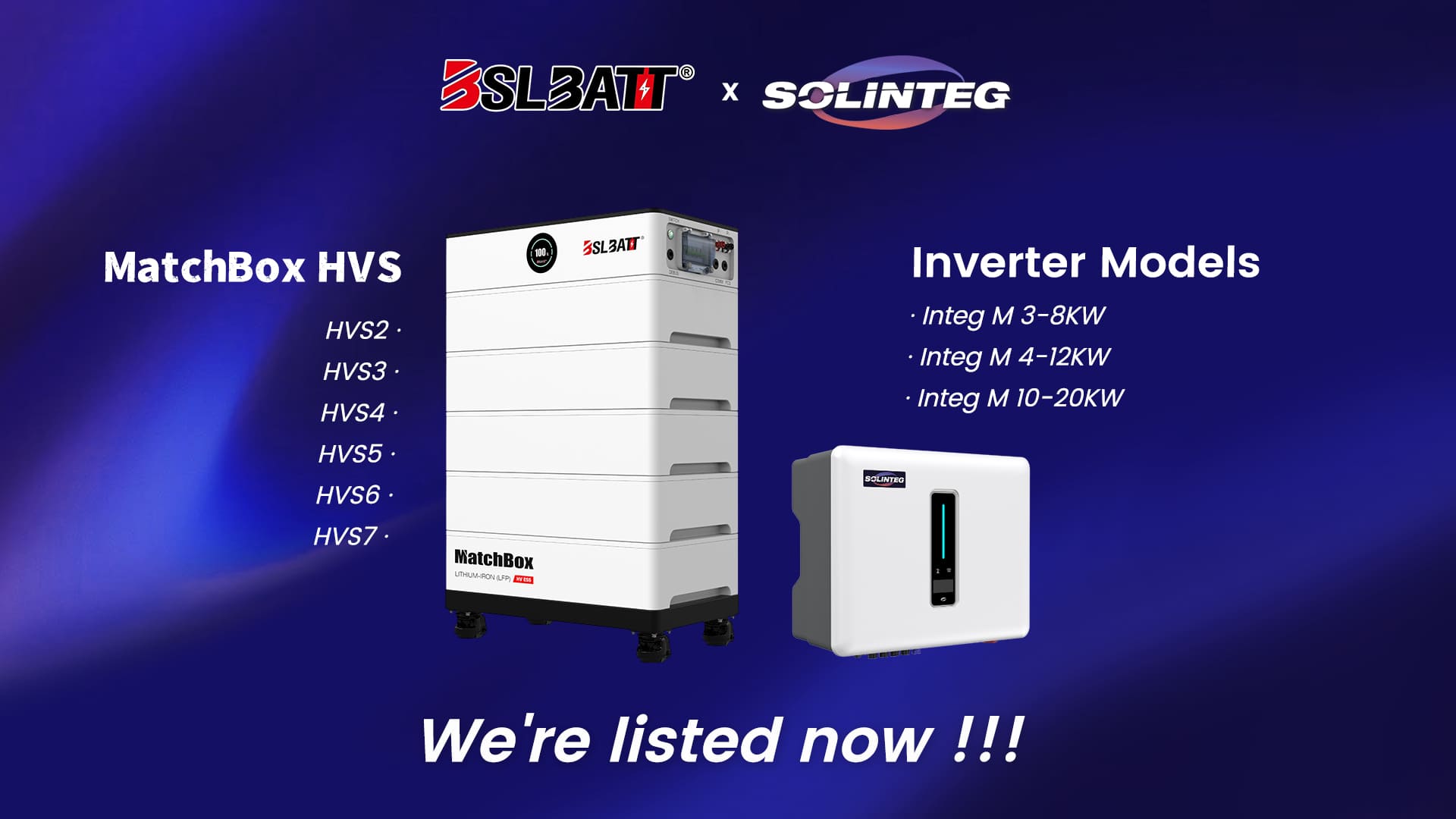 BSLBATT HV roj teeb muaj npe los ntawm Solinteg Inverters