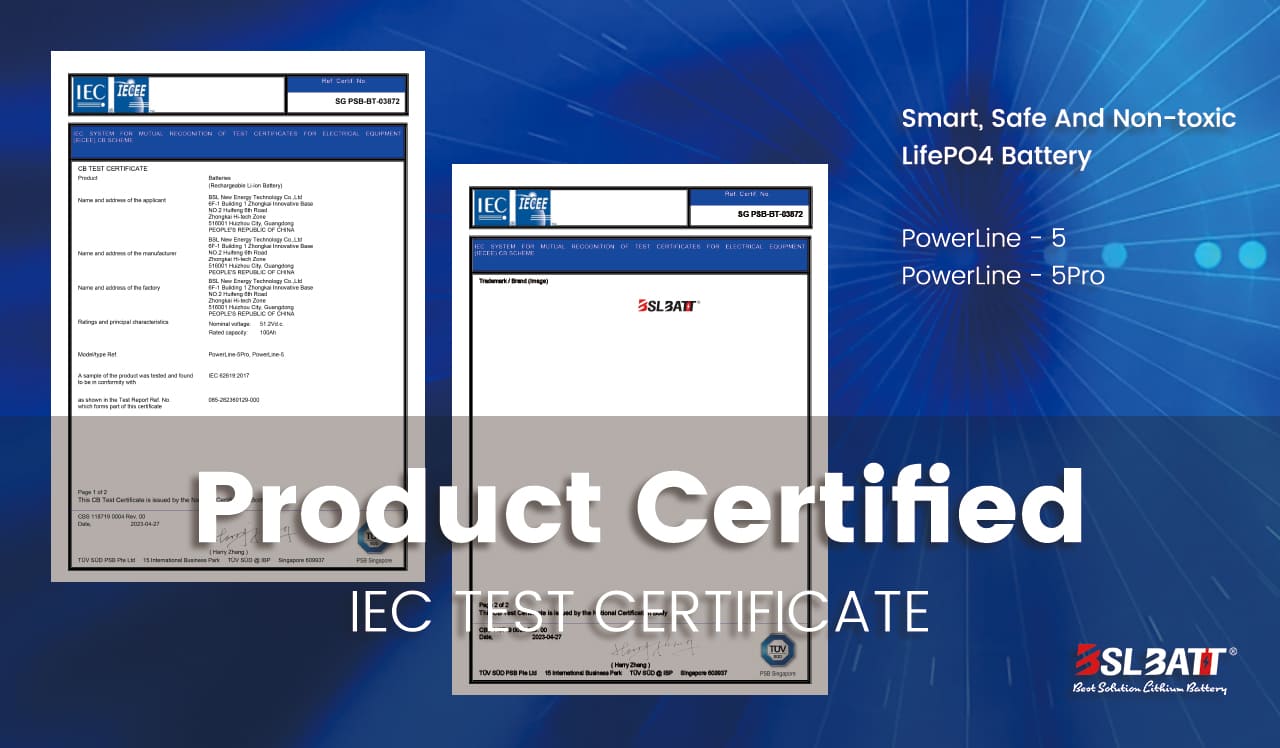 BSLBATT الٹرا تھن وال ماونٹڈ سولر بیٹری پاور لائن -5 IEC62619 سرٹیفیکیشن کے ساتھ